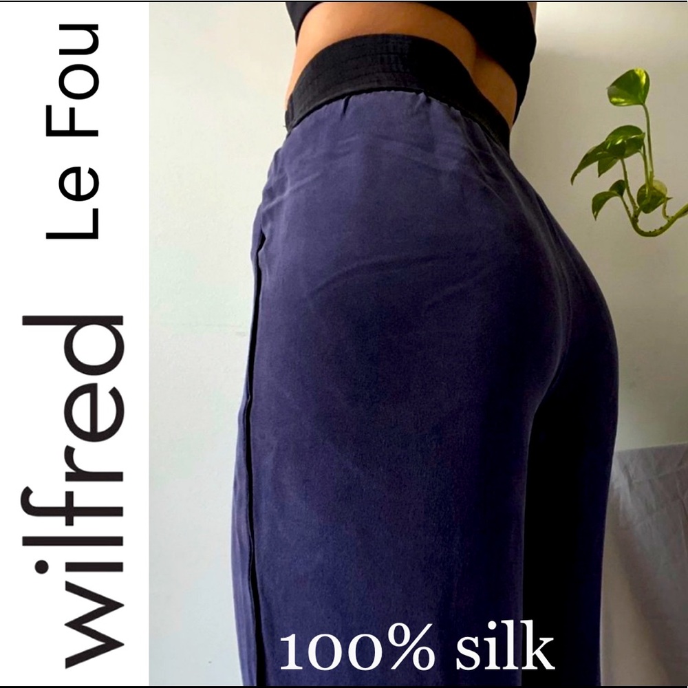 💙100% SILK ARITZIA WILFRED LE FOU Snap Zippered Lightweight trousers💙